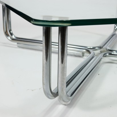 Coffee Table 784 by Cassina Chromed Metal Glass Italy '60s-'70s