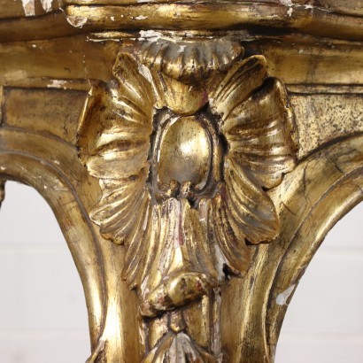 Neapolitan Baroque Console Gilded Wood Marble Italy XVIII C