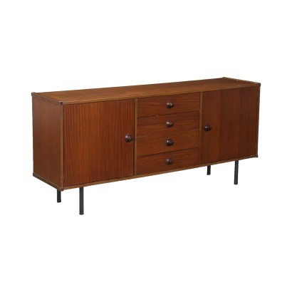 Sideboard Metal Mahogany Veneer Italy 1960s