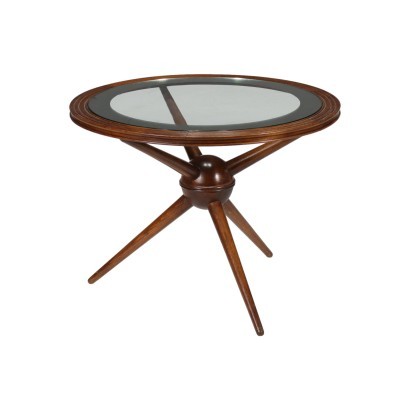 Centre de Table Hêtre Verre Italie Années 1950