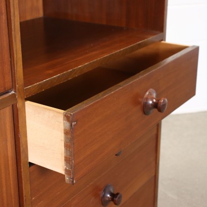 Highboard Mahogany Veneer Metal Italy 1960s