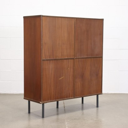 Highboard Mahogany Veneer Metal Italy 1960s