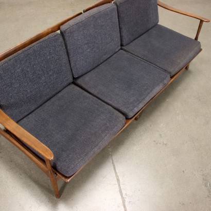 Sofa Buche Stoff PU-Schaum Italien 1950er