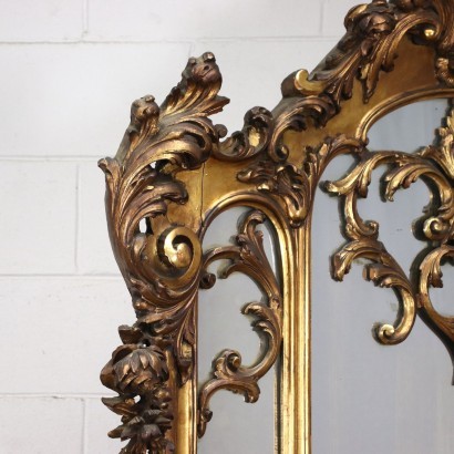 Console with Mirror Rococo Style Alabaster Wood Mirror Italy XX C.