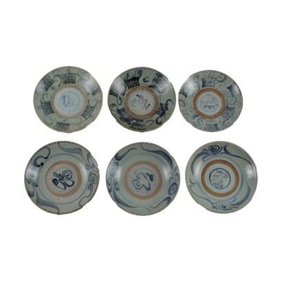 Group of 6 Plates Ceramic China XIX Century