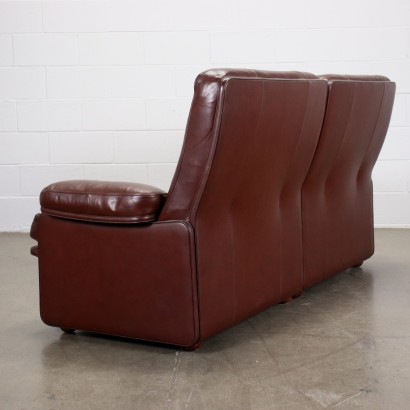 Two Seater Sofa by Frau Foam Leather Italy 1980s