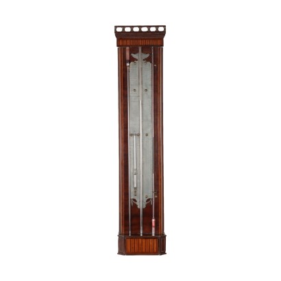 Wall Barometer with Thermometer Mahogany Wood Holland XIX Century