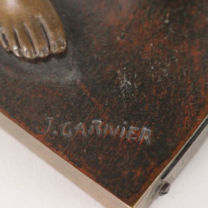 Garnelenfisherin Jean Garnier Bronze Frankreich XX Jhd