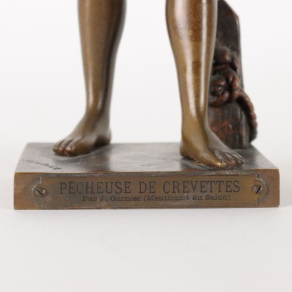 Pêcheuse de Crevettes Jean Garnier Bronze France XX Siècle