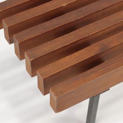 Banc Teak Métal Laiton Italie Années 60