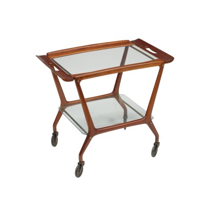 Service Trolley Beech Glass Italy 1950s-1960s