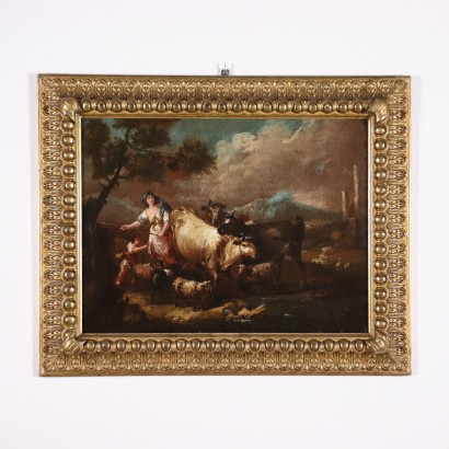Huile sur Toile par Giuseppe Zais Italie XVIII Siècle
