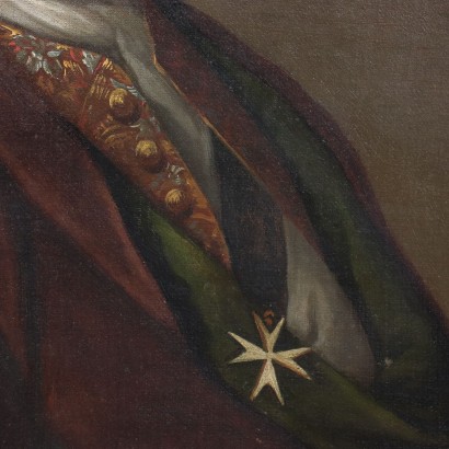 Portrait of a Knight of Malta Oil on Canvas Italy XVIII Century