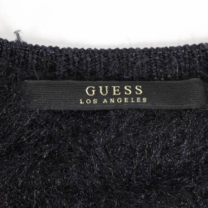 guess, maglione guess, maglione, maglia, lurex, maglione da sera, abbigliamento da sera, maglione morbido, secondhand,Maglione Nero Brillante Guess