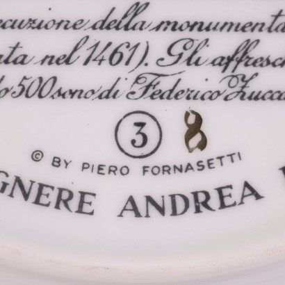 Piero Fornasetti (1913-1988) Plate Porcelain Milan Italy 1960s