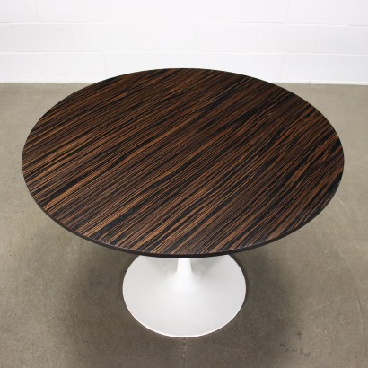 Table Ronde Style Tulip Alluminium Laqué Palissandre Italie 60s-70s