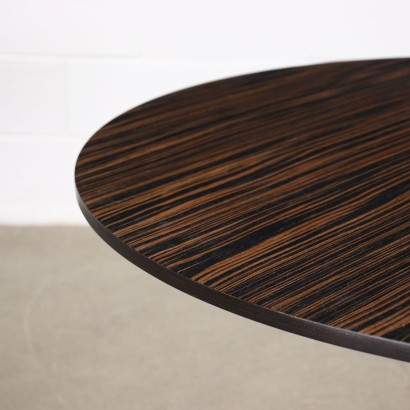 Round Table Tulip Style Lacquered Alluminium Rosewood Italy 1960-1970s