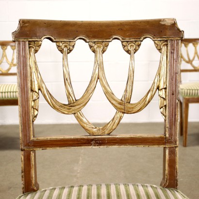 Group of 12 Neo-Classical Chairs Walnut Italy XVIII Century