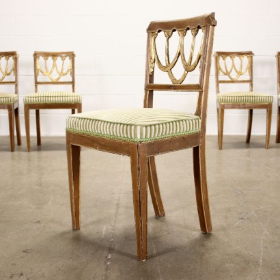 Group of 12 Neo-Classical Chairs Walnut Italy XVIII Century