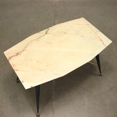 Table Basse Métal Onyx Laiton Italie Années 50-60