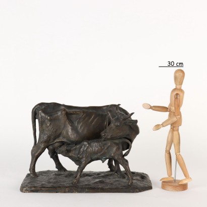Cow and Calf by Pierre-Jules Mène Sculpture en Bronze France '800