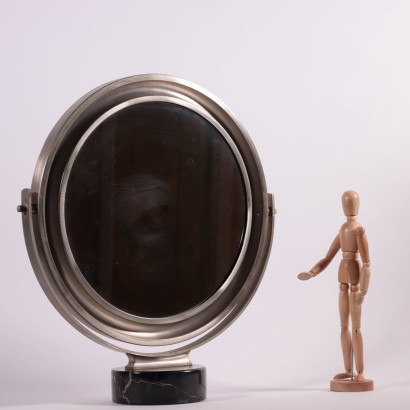 Narciso Tilting Mirror by Artemide Marble Brass Italy 1960s