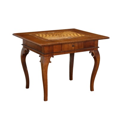 Table de Jeu Sapin Noyer - Italie XVIII Siècle