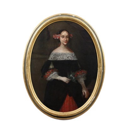 Portrait d'une Jeune Femme Huile sur Toile Italie 1666