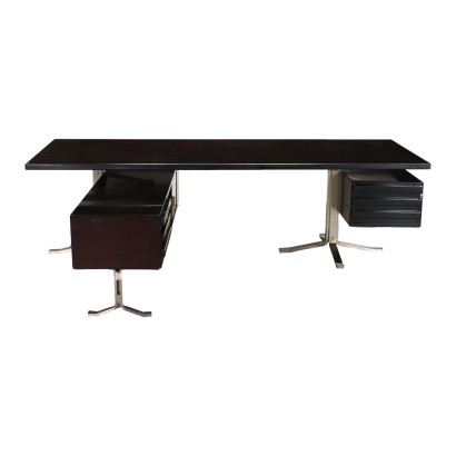 Office Desk Formanova Lacquered Wood Metal Italy \\'60s-\\'70s