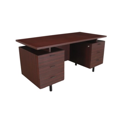 Bureau Laminé Bois Métal Italie Années 1970