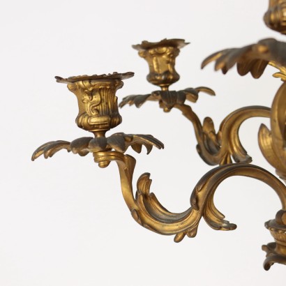 Candélabre en Bronze avec Vase Imari en Porcelaine - Italie XIX Siècle