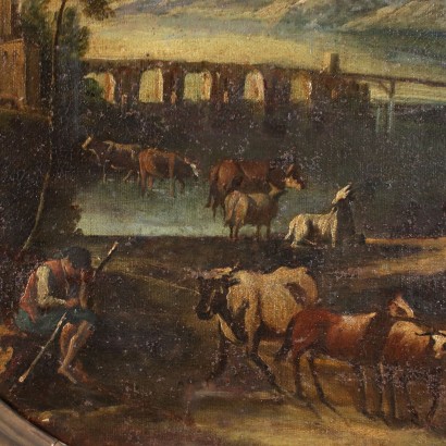 art, art italien, peinture italienne ancienne, Paysage avec berger et troupeaux