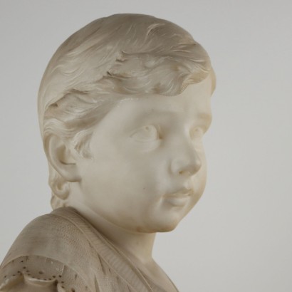 arte, arte italiano, pintura italiana antigua, Busto de Niño en Mármol, Busto de Niño en Alabastro