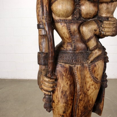 Deity Statue Carved Wood - India XX Century