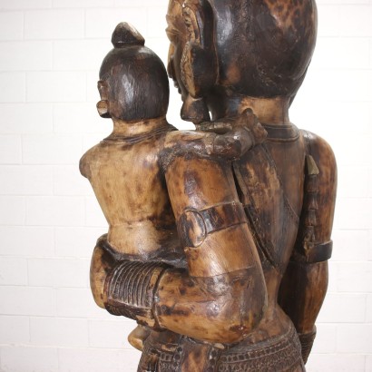 Deity Statue Carved Wood - India XX Century