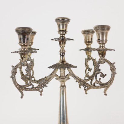 antiquariato, candelabro, antiquariato candelabro, candelabro antico, candelabro antico italiano, candelabro di antiquariato, candelabro neoclassico, candelabro del 800,Coppia di Candelabri in Argento Brandima