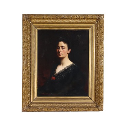 Porträt einer Frau von J. Blanquer Öl auf Leinwand - Frankreich 1891