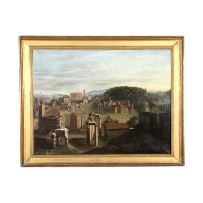 Huile sur Toile Vue de Rome XVIII Siècle