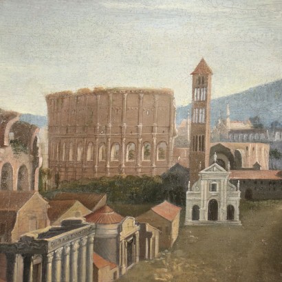 Huile sur Toile Vue de Rome XVIII Siècle