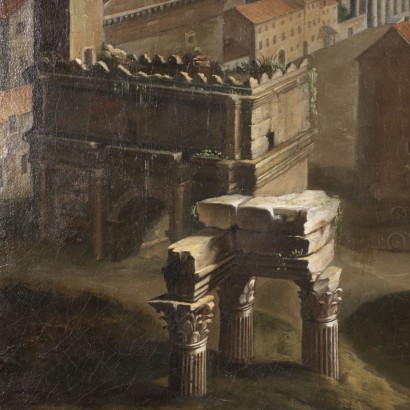 Blick auf die Kaiserforen von Rom Öl auf Leinwand - Italien XVIII Jhd