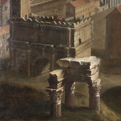 Huile sur Toile Vue de Rome XVIII Siècle