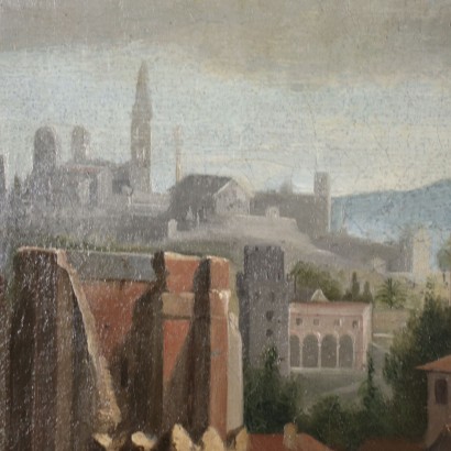 Huile sur Toile Vue de Rome XVIII Siècle