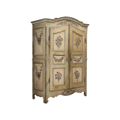 Armoire Piémontaise Bois Laqué Italie XVIII Siècle