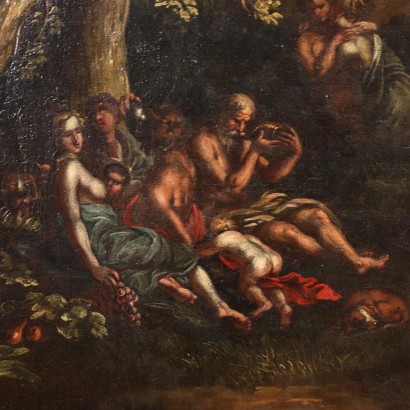 Oil on Canvas Bacchic Scene - XVII Century