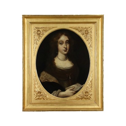 Portrait d'une Femme avec Partition Huile sur Toile - XVII Siècle