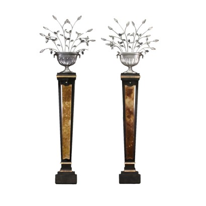Pair of Maison Bagues Style Floor Lamps Glass - Italy XX Century