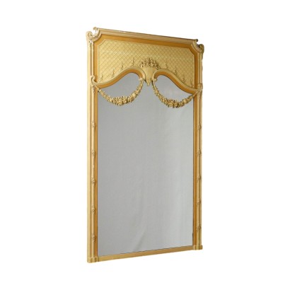 Miroir Murale Style Néoclassique Bois Stuc - Italie XX Siècle