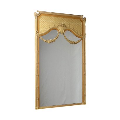 Miroir Murale Style Néoclassique Bois Stuc - Italie XX Siècle