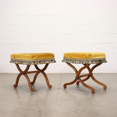 Pair of Stools Wood - Italy XX Century