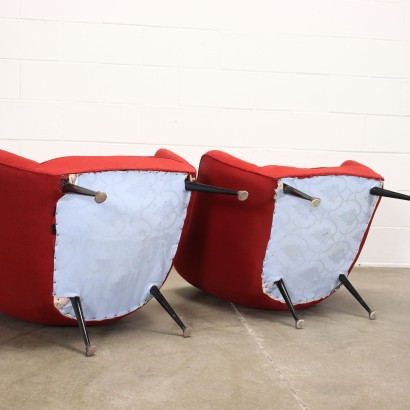 Paar Sessel Metall PU-Schaum - Italien 1950er
